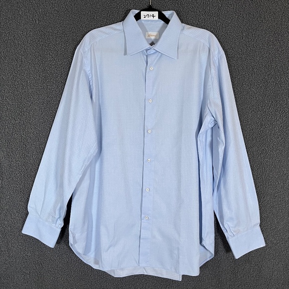 Brioni 100% Cotton Button Up Formal Dress Shirt - Men's Size 17/ 43 - Blue - Picture 1 of 9